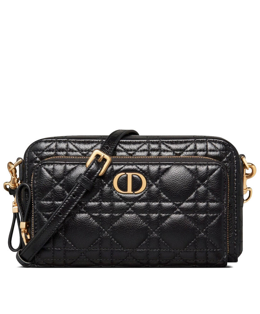 Christian Dior Caro Double Pouch Bag Black